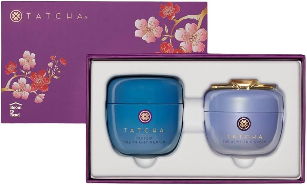 Tatcha Replenishing Nourishment Duo: AM + PM Set, Dewy Skin Cream 1.7 oz & Indigo Overnight Repai... | Amazon (US)