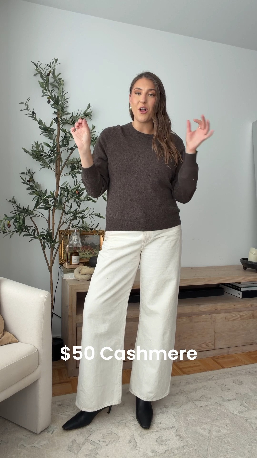 Viral $50 cashmere sweater from quince! I prefer to size up to an XL for a looser fit but you can go with your true size for a more fitted look: 

Quince cashmere / quince sweater / cashmere sweater / fall sweater / quince $50 cashmere / size L 

#LTKFindsUnder50 #LTKFindsUnder100 #LTKGiftGuide