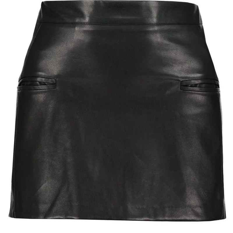 Bishop + Young Romance Thea Vegan Leather Mini Skirt - Black - M | Verishop