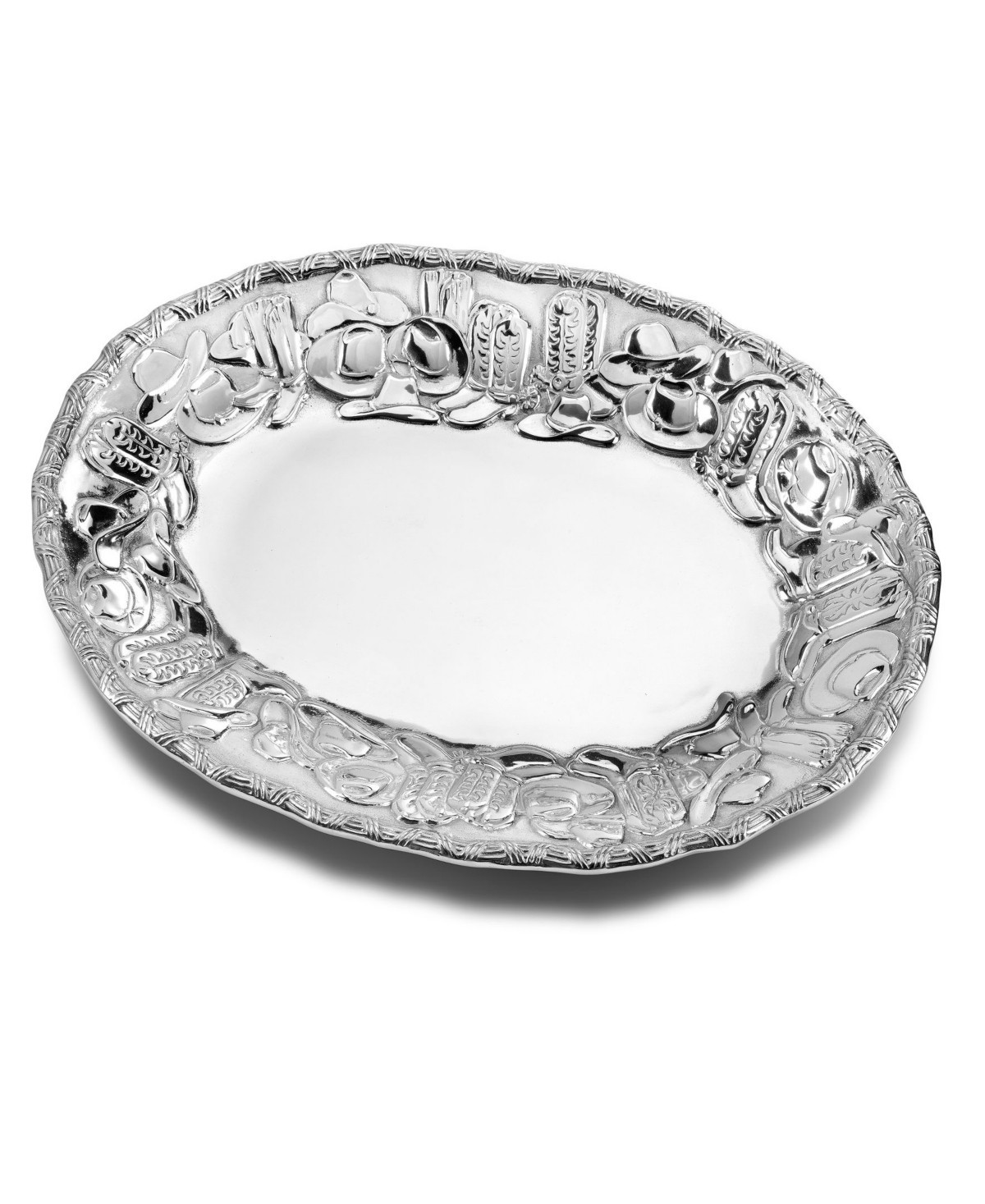 Wilton Armetale Western Oval Tray - Silver | Macy's