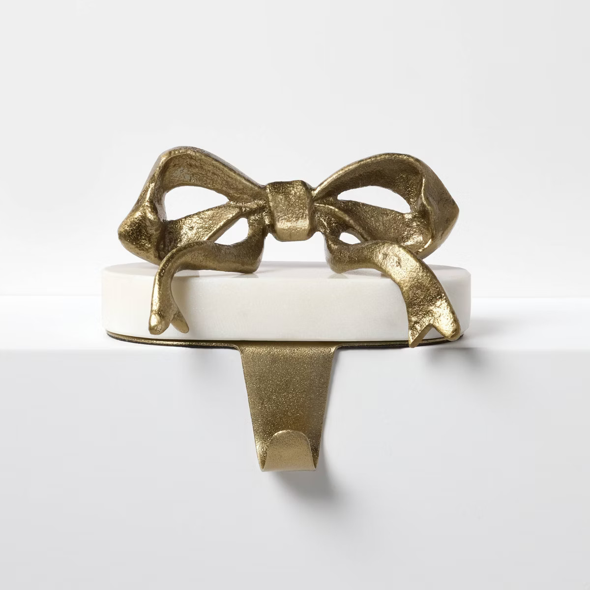 Marble and Metal Bow Christmas Stocking Holder Gold - Threshold™ designed with Studio McGee | Target