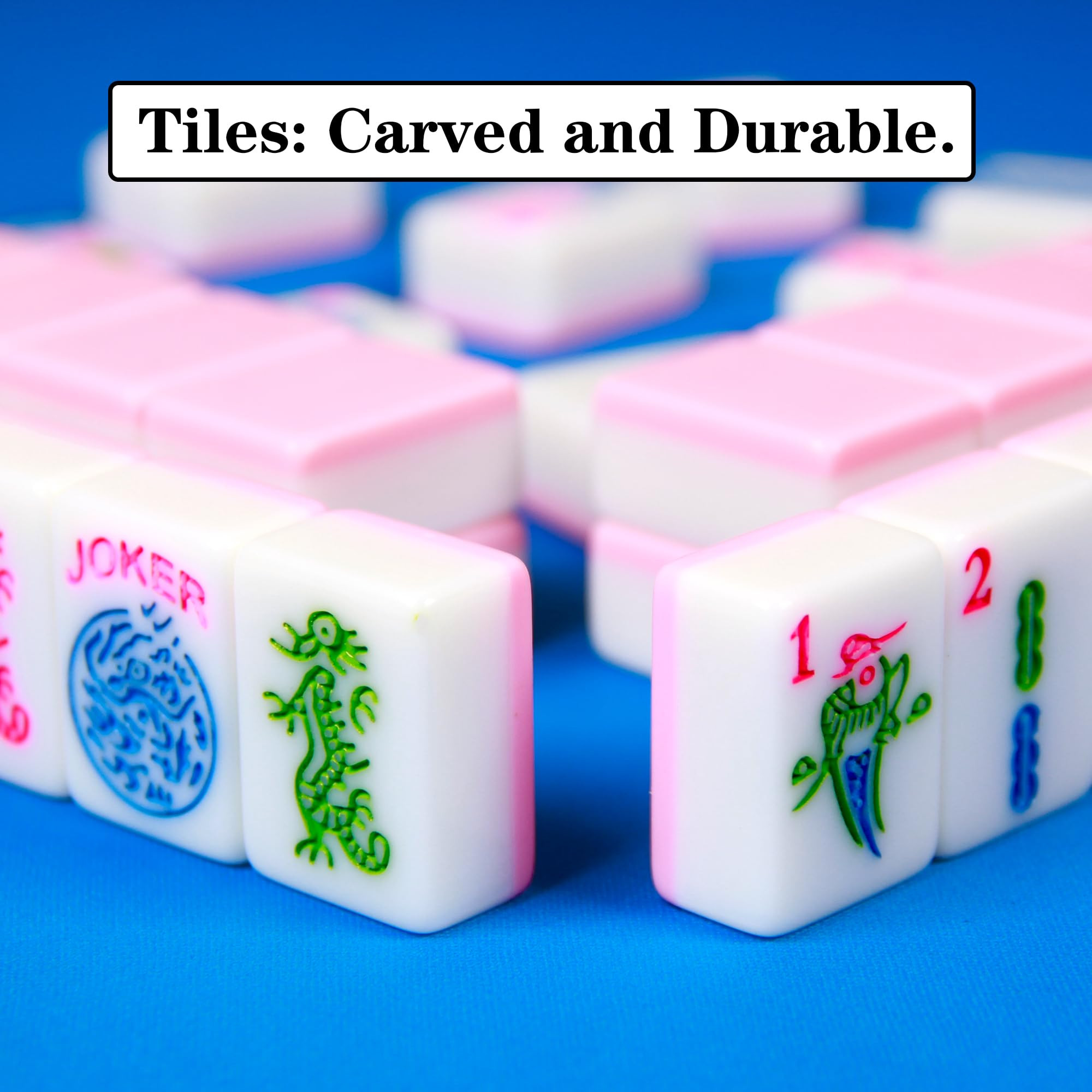 Pink American Mahjong Set 166 Mahjong Tiles 1.2-inch American Mahjong Game Set | Amazon (US)