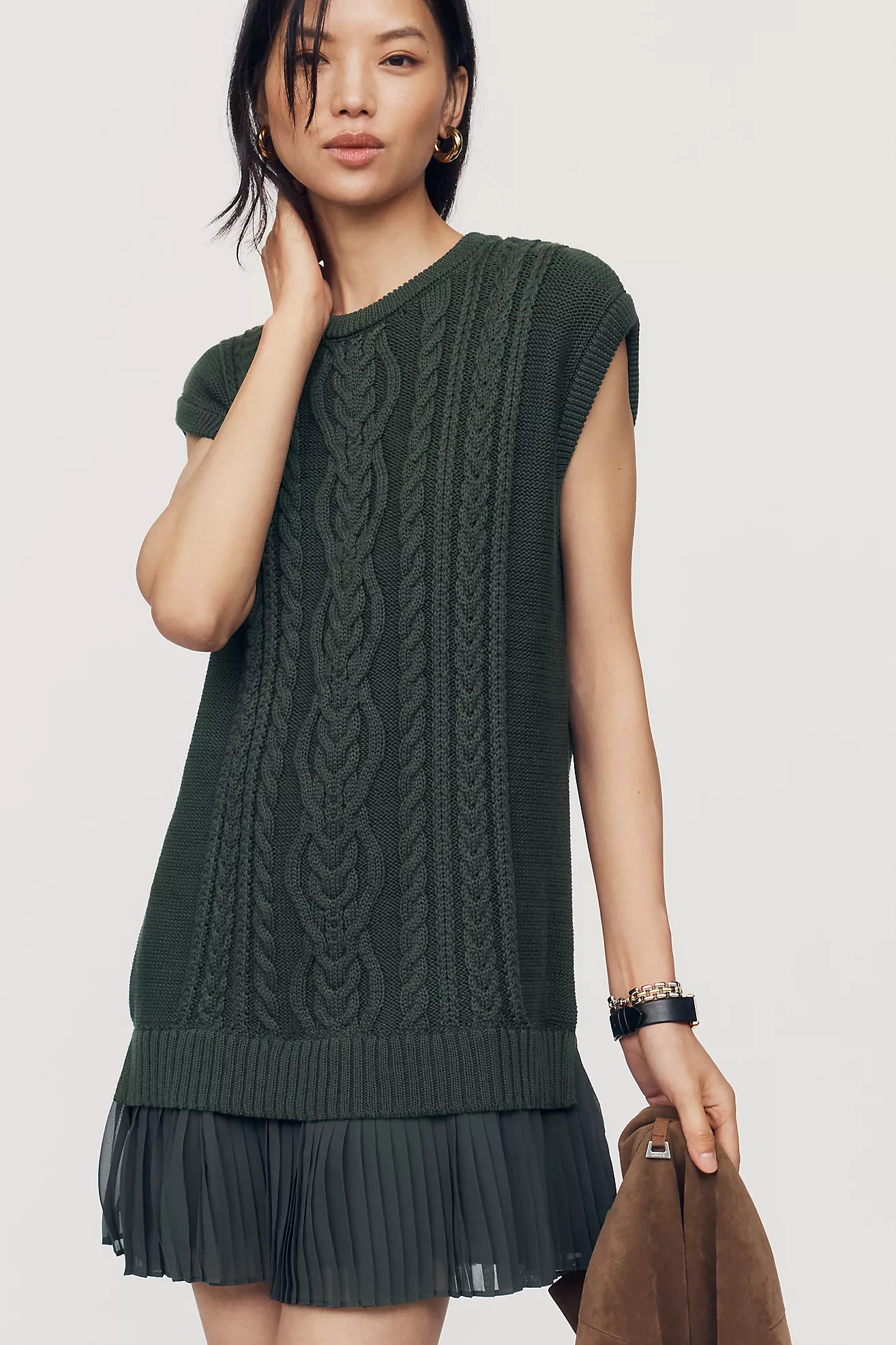 By Anthropologie Delphine Twofer Mini Sweater Dress | Anthropologie (US)