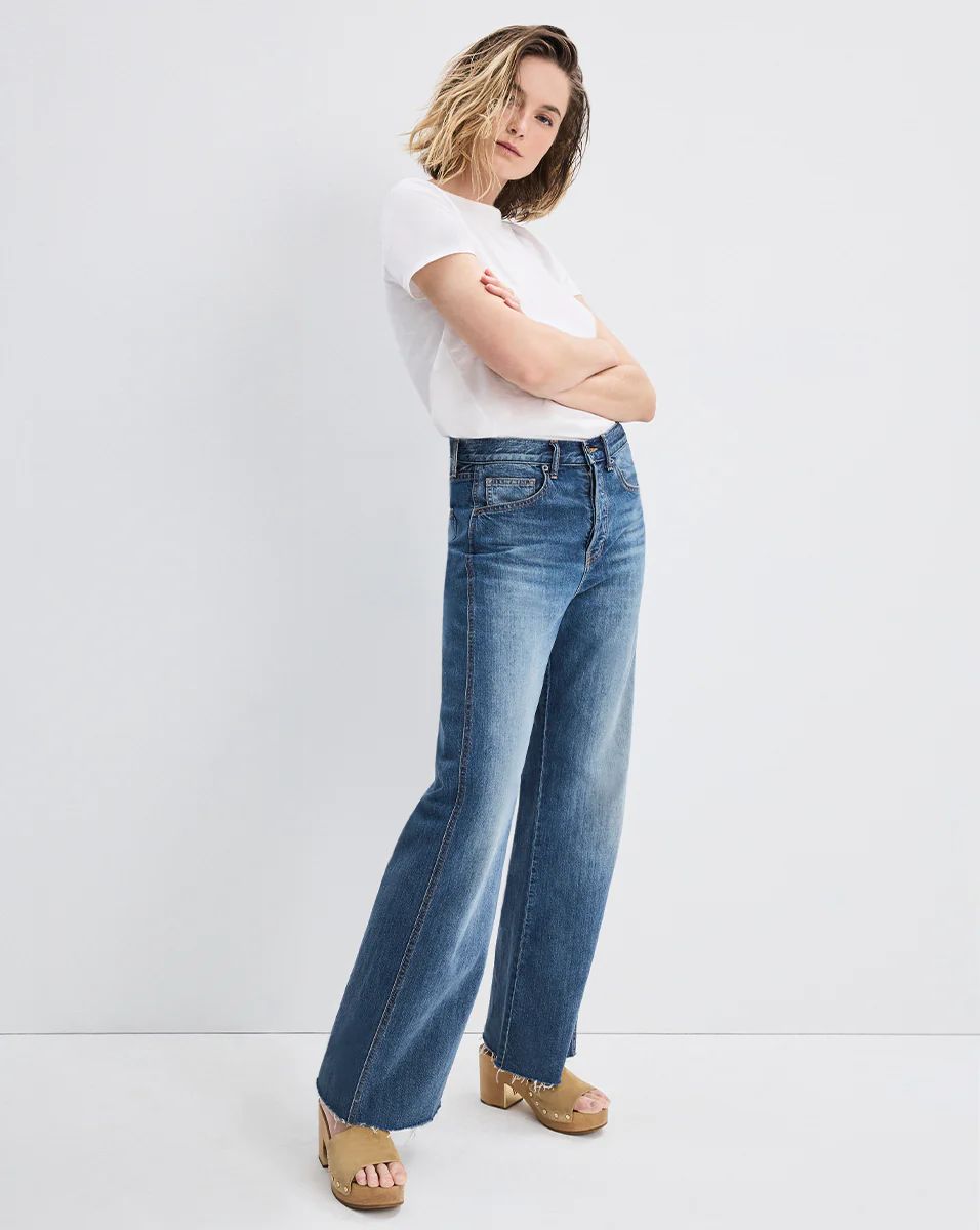 Taylor Wide-Leg Jean | Raw Hem | Veronica Beard