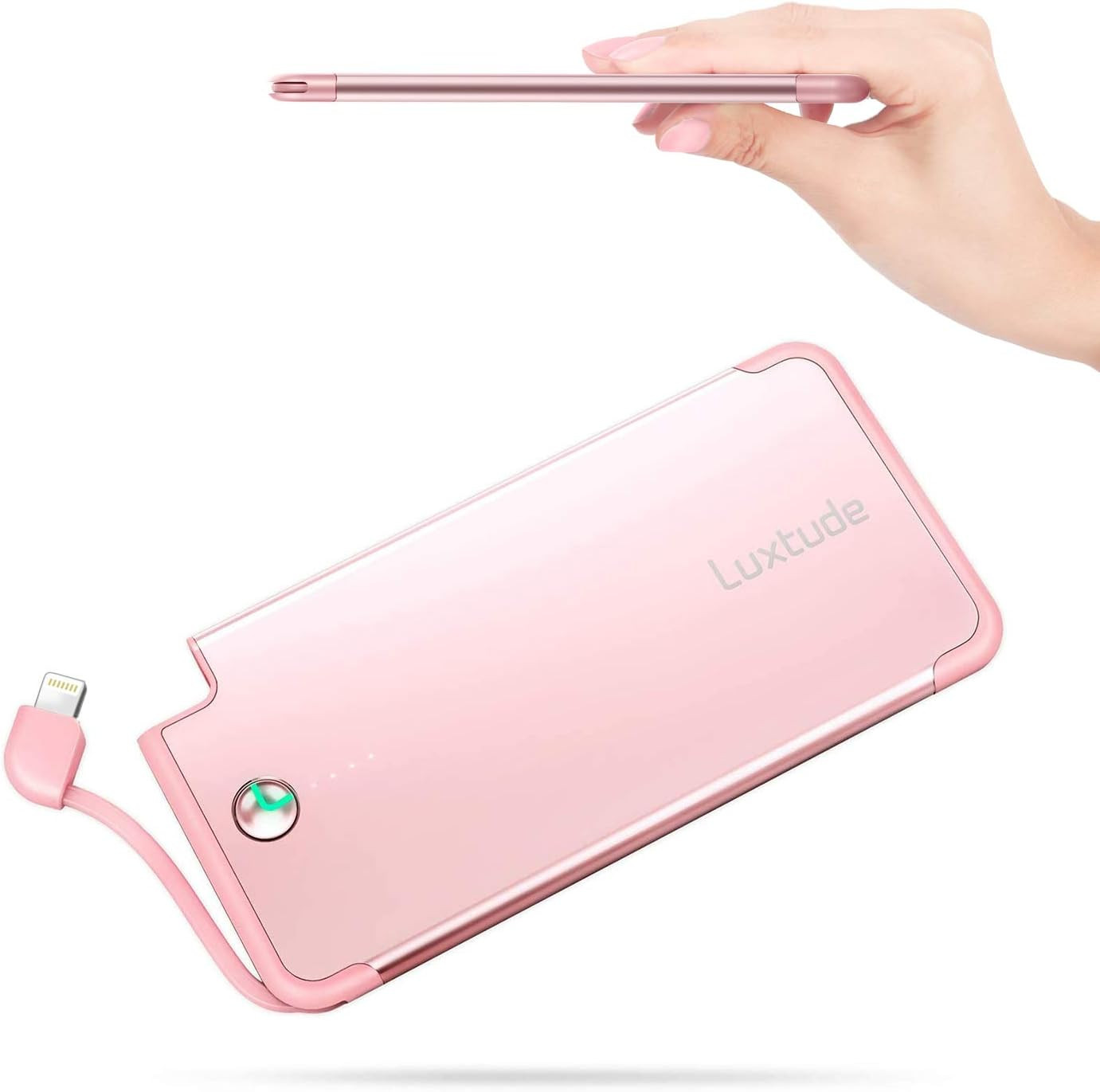 Luxtude 5000mAh Portable Charger for iPhone, Ultra Slim Mfi Apple Certified Battery Pack Built in... | Amazon (US)