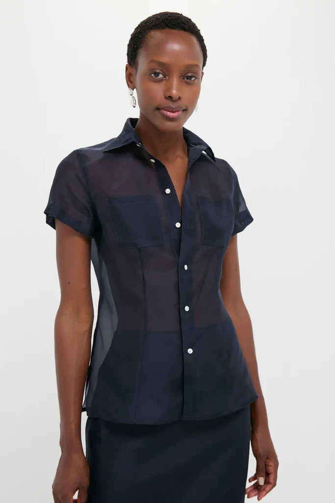 Atlantic Silk Organza Woven Short Sleeve Button Down | Tuckernuck (US)