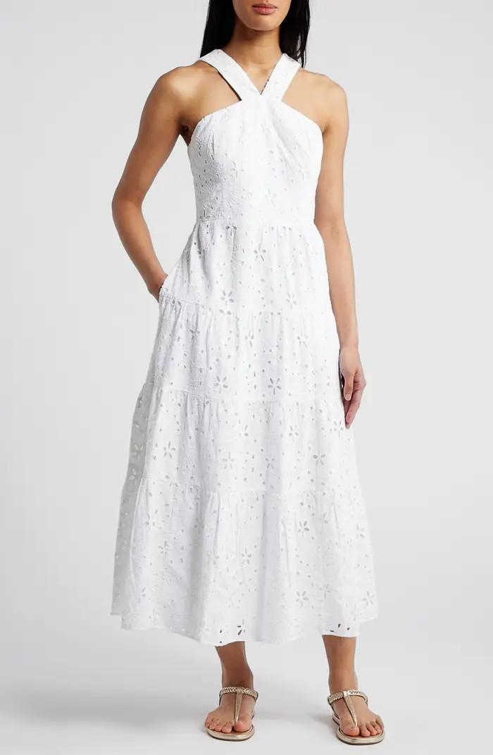 Lilly Pulitzer® Jenette Eyelet Embroidered Halter Sundress | Nordstromrack | Nordstrom Rack