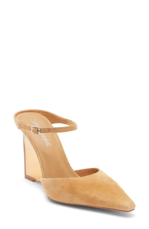 Jeffrey Campbell Maribelle Wedge Mule in Camel Suede at Nordstrom, Size 8.5 | Nordstrom