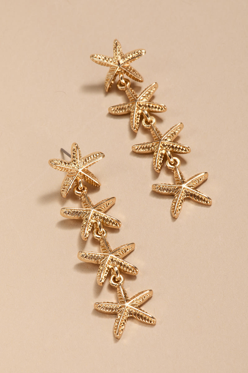 Isabel Linear Starfish Drop Earrings | Francesca's