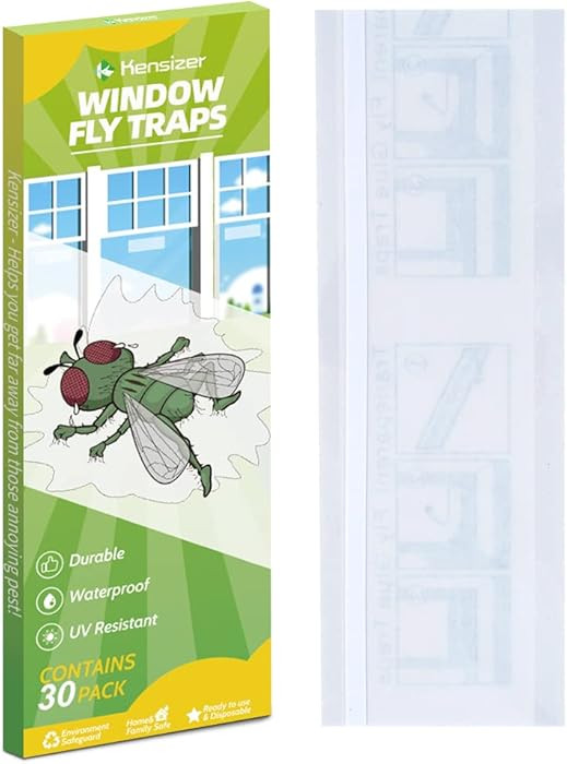 Kensizer 30-Pack Window Fly Traps for Indoors, Paper Sticky Strips, Fly Catcher Clear Windows Tra... | Amazon (US)