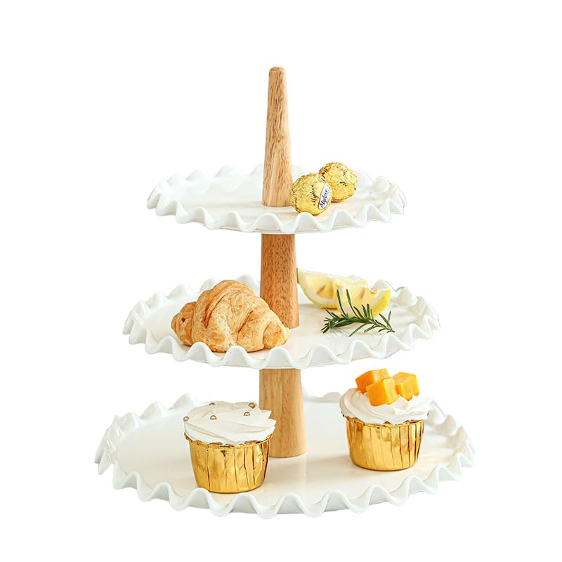 3 Tier Cupcake Stand,White Porcelain Wedding Cupcake Stand,Tiered Serving Tray,Cupcake Display To... | Amazon (US)