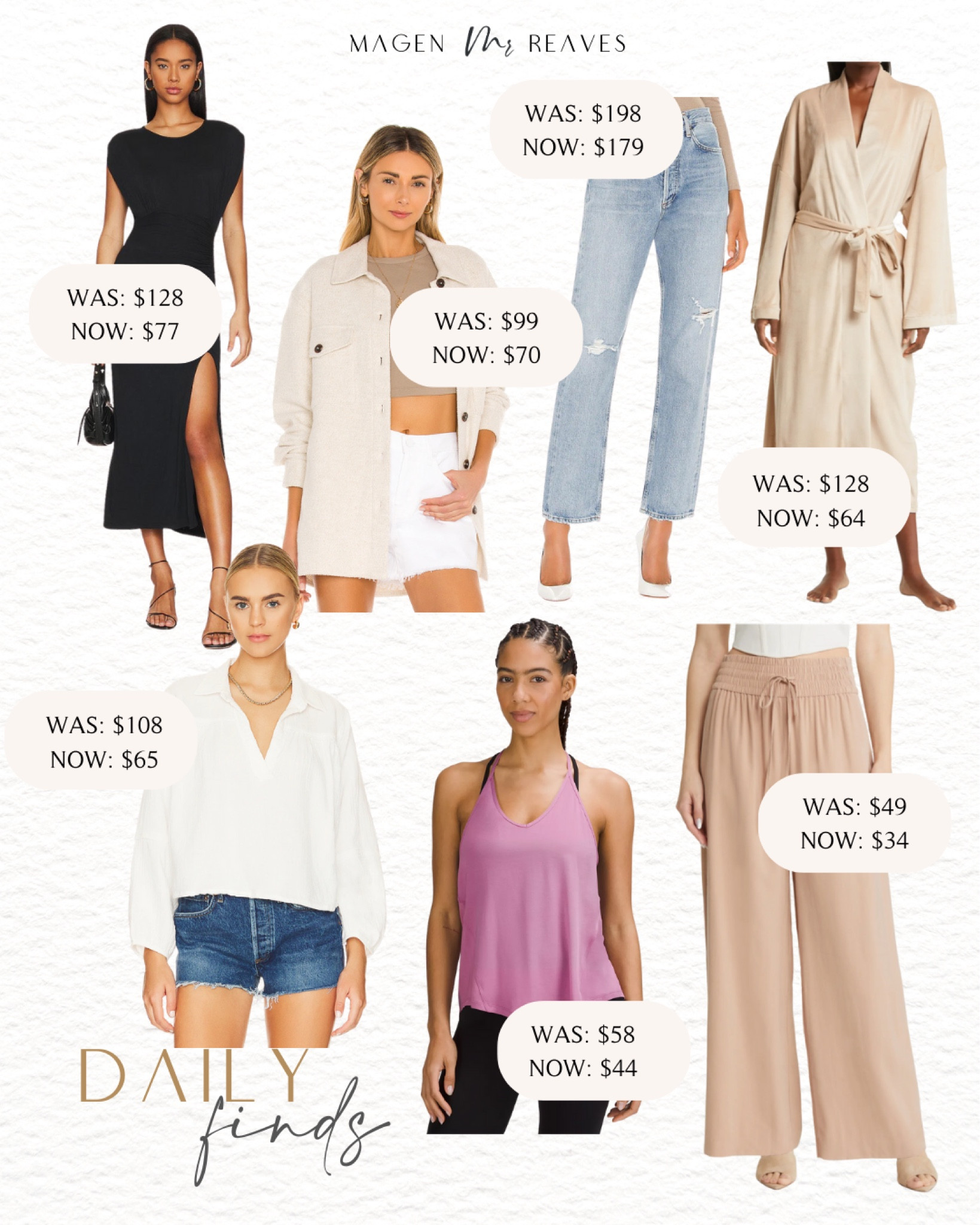 Daily Deals - Skims robe - Revolve dresses - Agolde denim - lululemon tank 

#LTKstyletip #LTKsalealert
