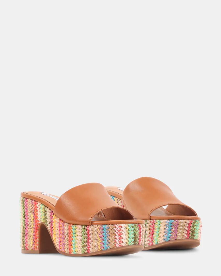 TRIPPY Raffia Multi Platform Mule Women's Sandal | Steve Madden (US)