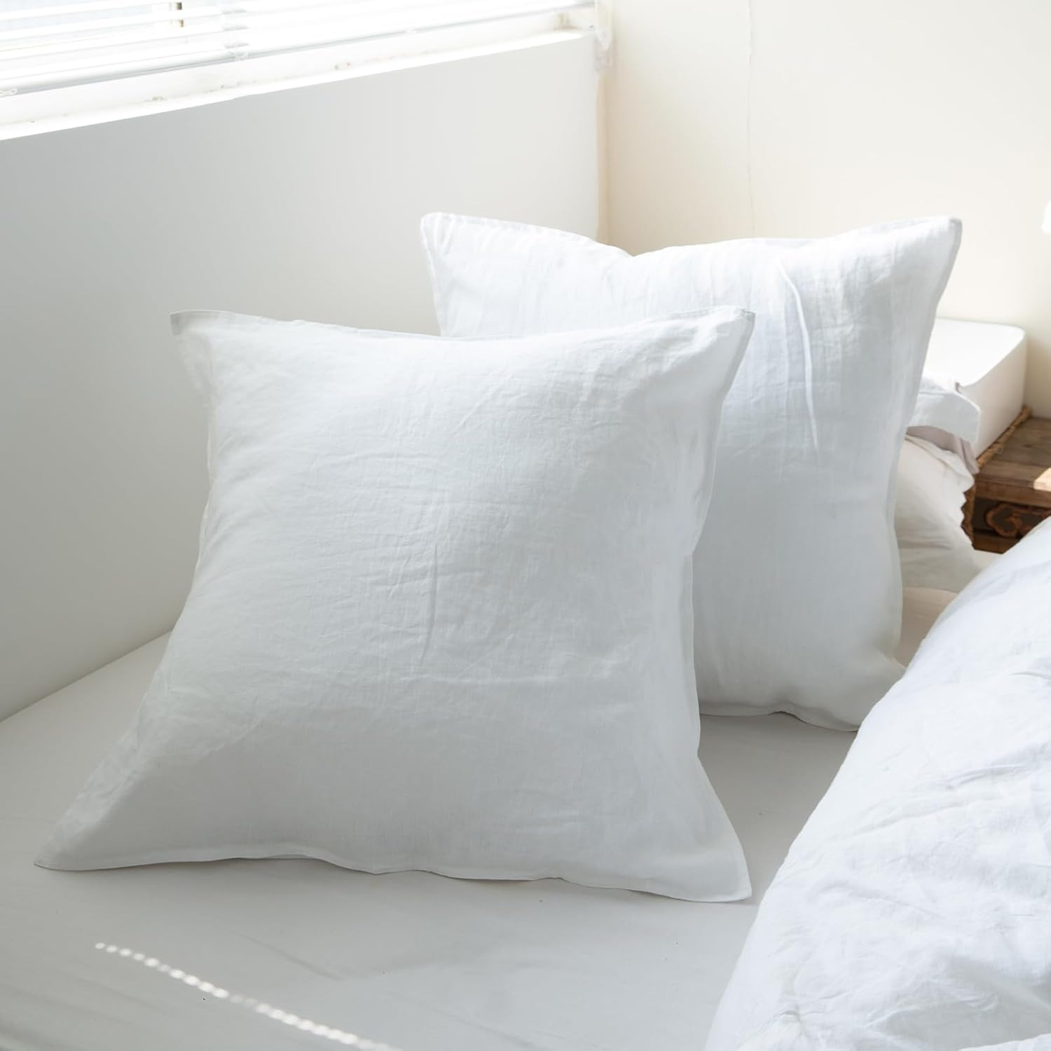 Simple&Opulence 100% Linen Euro Shams Double Stitching Craft (26''x26''), Pack of 2, Basic Style ... | Amazon (CA)