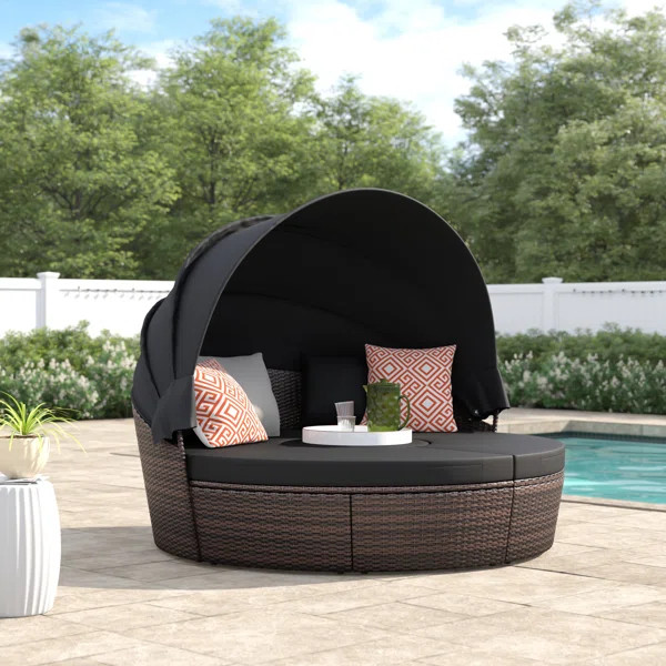 Alleshia 75.5'' Wide Outdoor Wicker Patio Daybed | Wayfair North America