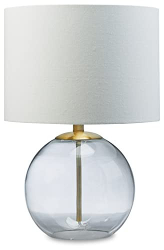 Signature Design by Ashley Samder Contemporary 20.75" Glass Table Lamp, White | Amazon (US)