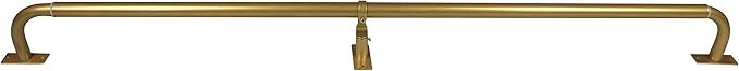 Meriville 1-Inch Diameter Wrap Around Blackout Curtain Rod, 84-Inch to 120-Inch, Gold Finish | Amazon (US)