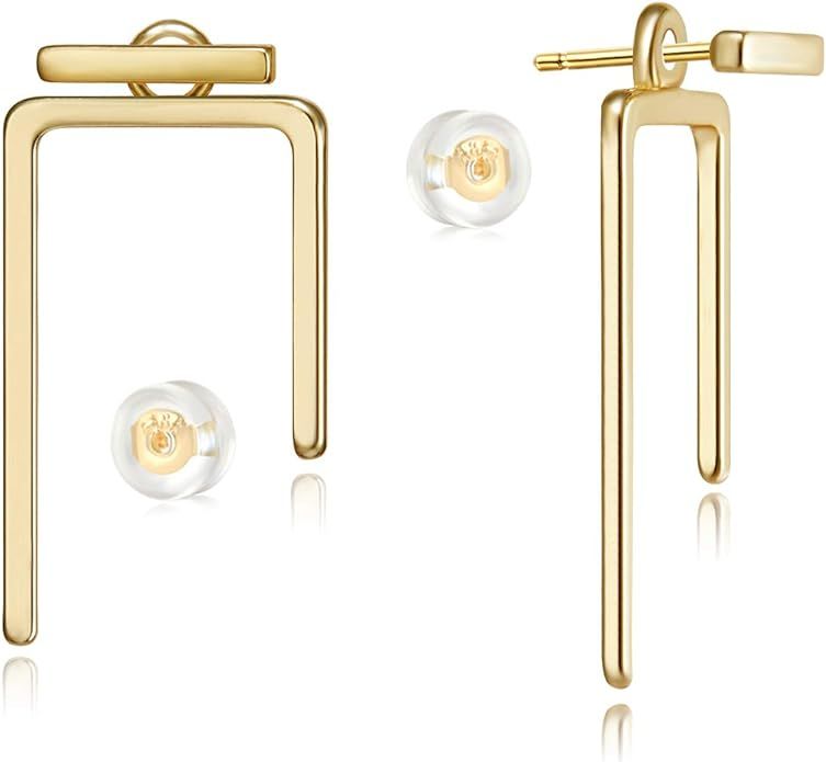 LOYATA Spike Earrings Gold Huggie Hoop Diamond Cubic Zirconia 14K Gold Plated Dainty Small Simple... | Amazon (US)