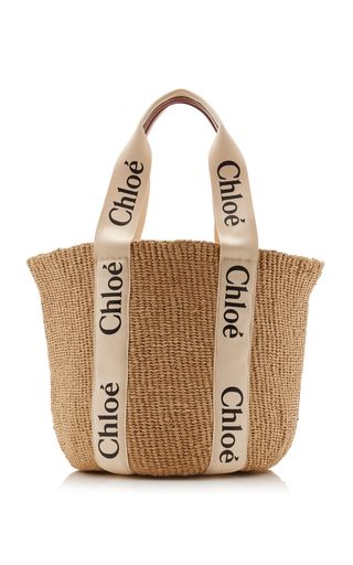 Woody Ribbon-Trimmed Raffia Tote Bag | Moda Operandi (Global)