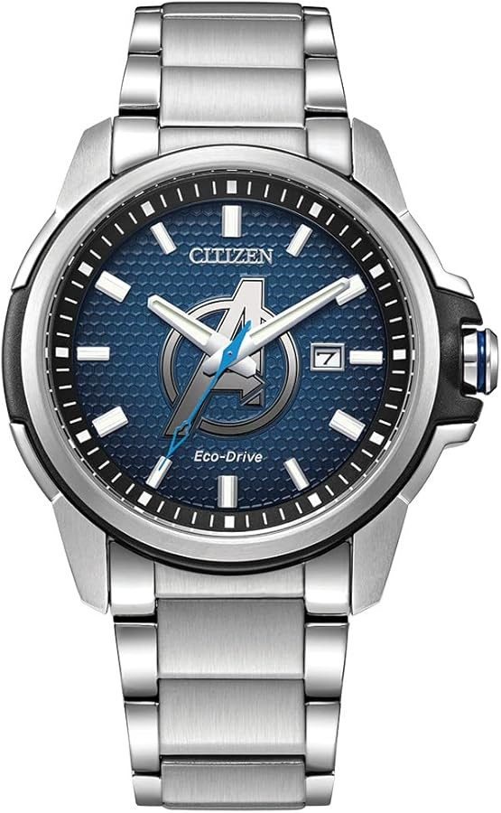 Citizen Eco-Drive Marvel Men's Watch, Stainless Steel, Avengers, Silver-Tone (Model: AW1651-52W) | Amazon (US)
