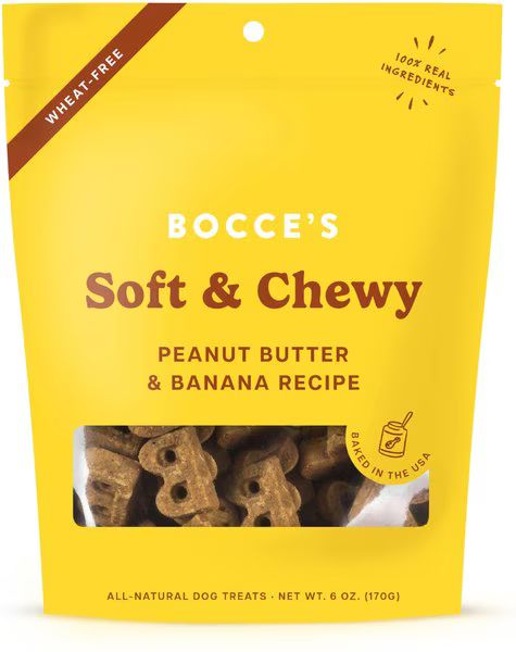 Bocce's Bakery Soft & Chewy Peanut Butter & Banana Recipe Dog Treats | Chewy.com
