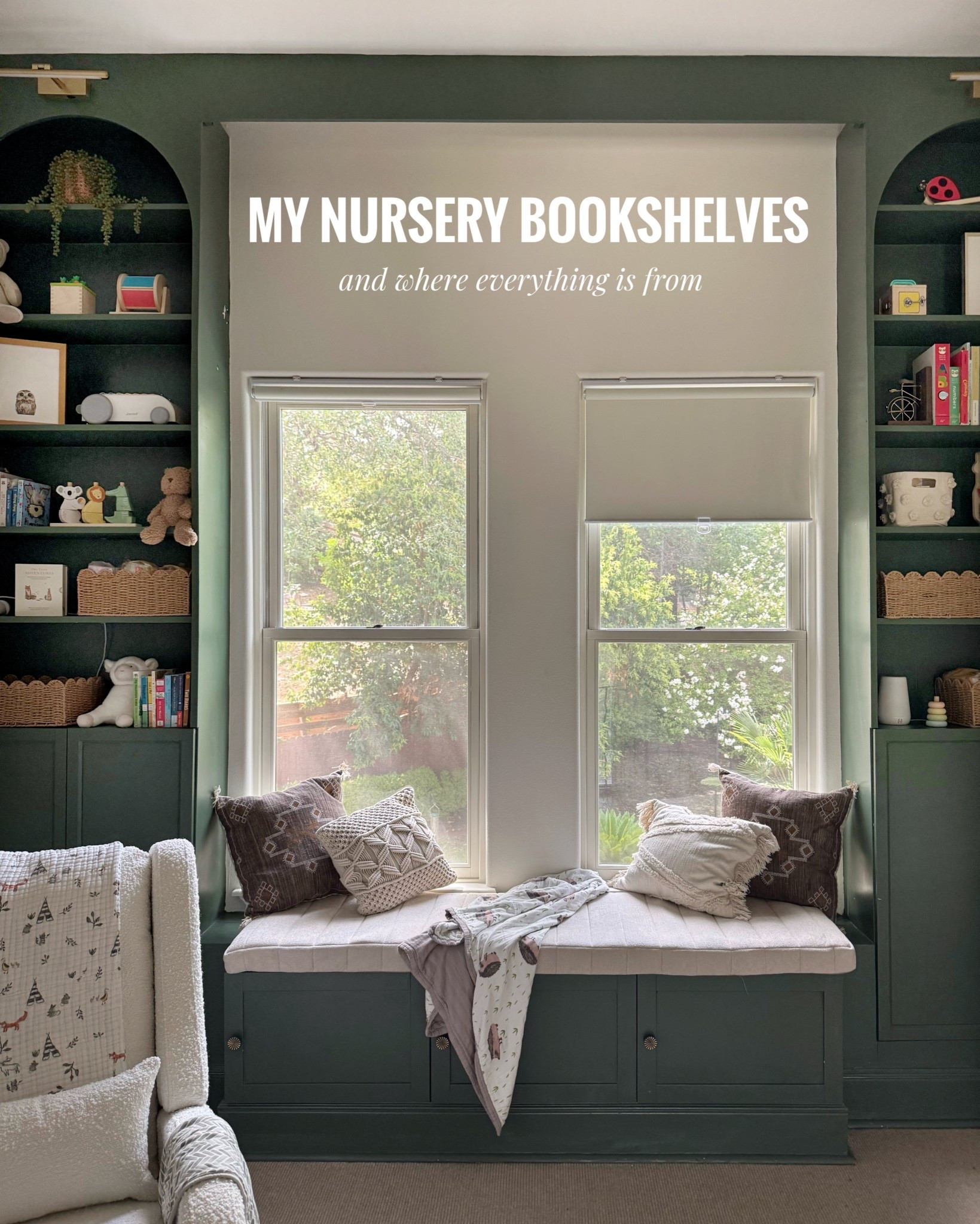 Would you believe these built-ins are IKEA bookshelves? Here’s how I styled them for our nursery. #nursery #nurserydecor #nurseryinspo

#LTKBaby #LTKKids #LTKHome