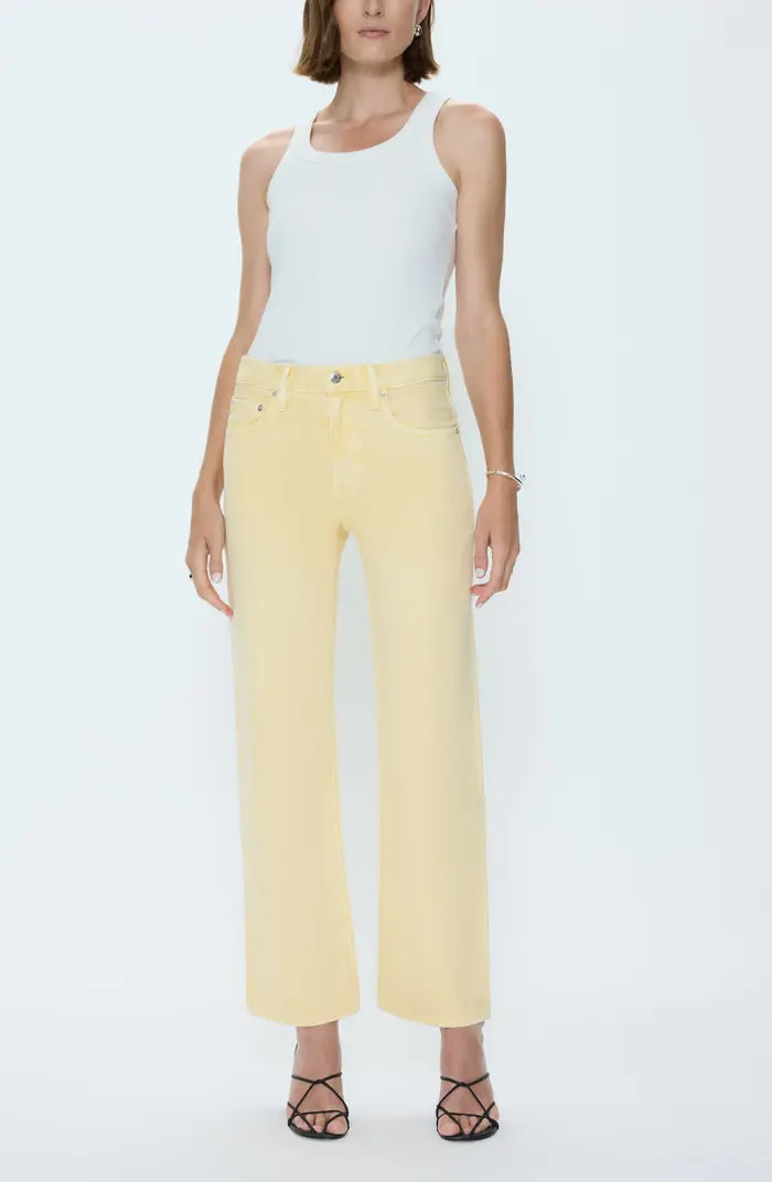Lexi Mid Rise Bowed Straight Leg Jeans | Nordstrom