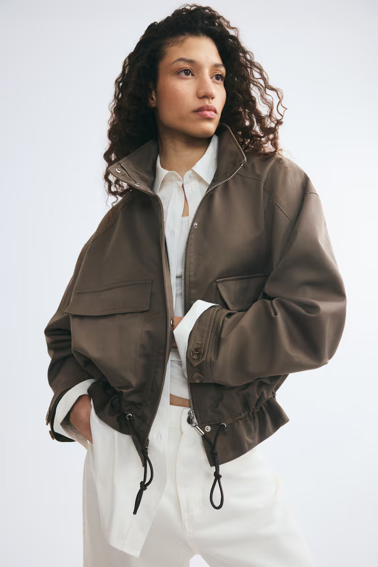 H & M - Oversized utility jacket - Dark Mole | H&M (UK, MY, IN, SG, PH, TW, HK)