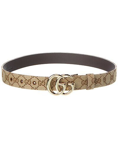 Marmont GG Canvas & Leather Belt | Gilt & Gilt City