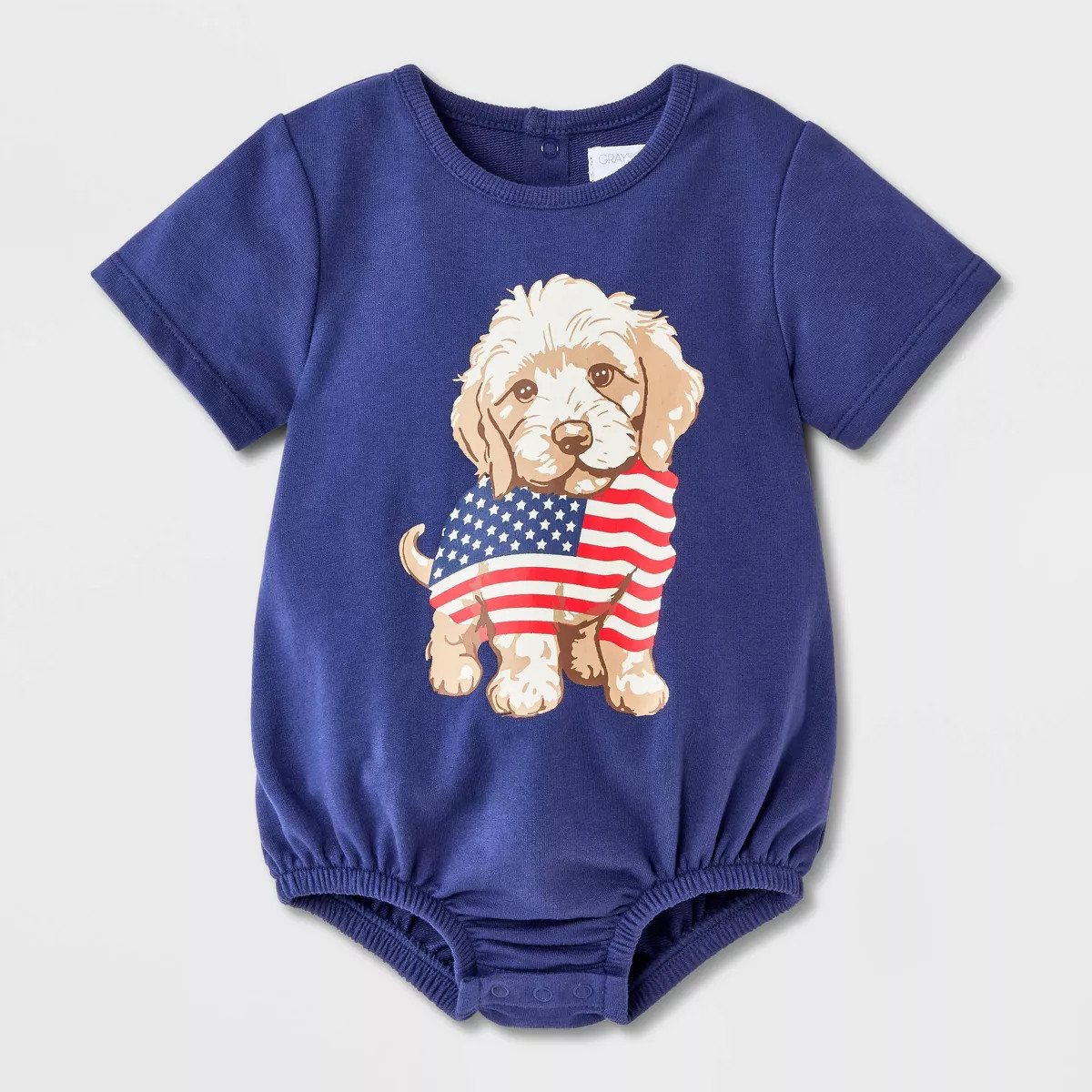 Grayson Mini Baby' Ameriana Puppy Flag Bodysuit - Navy Blue 6-9M | Target