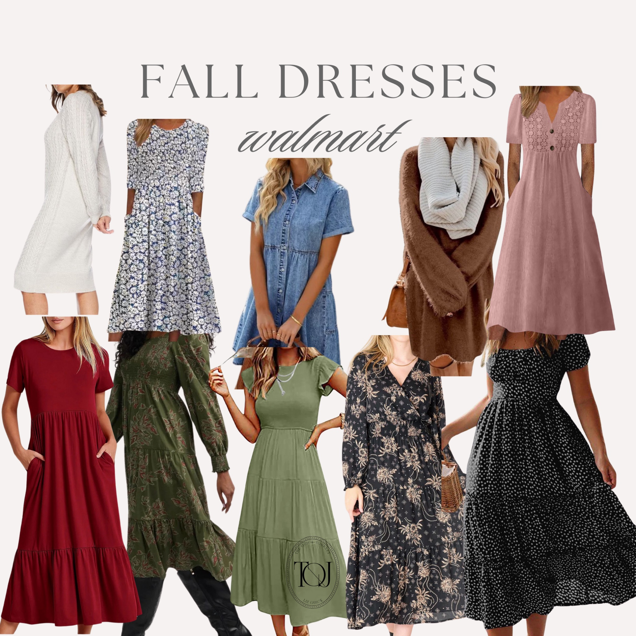 Fall Dresses from Walmart. Fall fashion, women’s fall style, dresses for fall, affordable fall fashionn