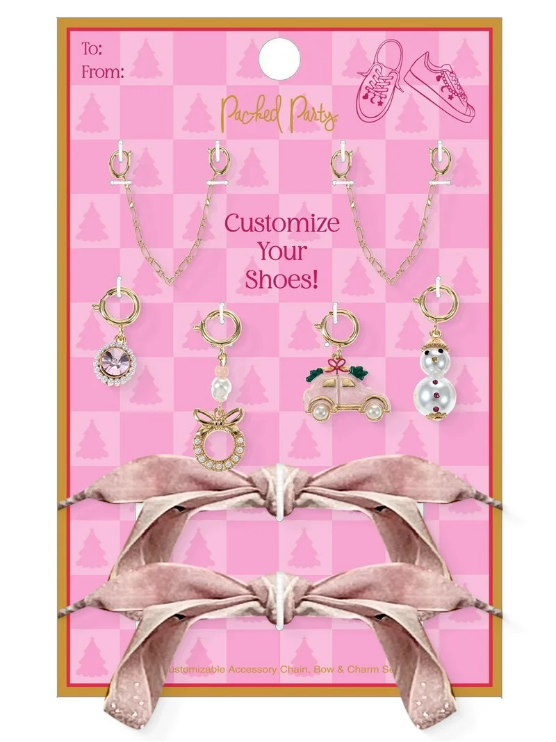 Packed Party Pink Bow Shoe Charms | Walmart (US)