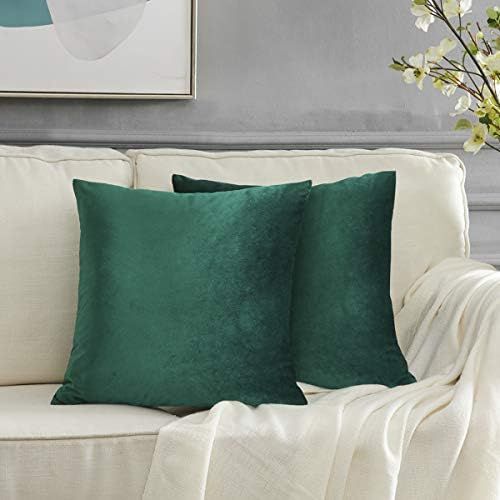 GIGIZAZA Decorative Throw Pillow Covers for Sofa,Cinnamon Orange Velvet Bed 2 Pack Soft Cushion C... | Amazon (US)