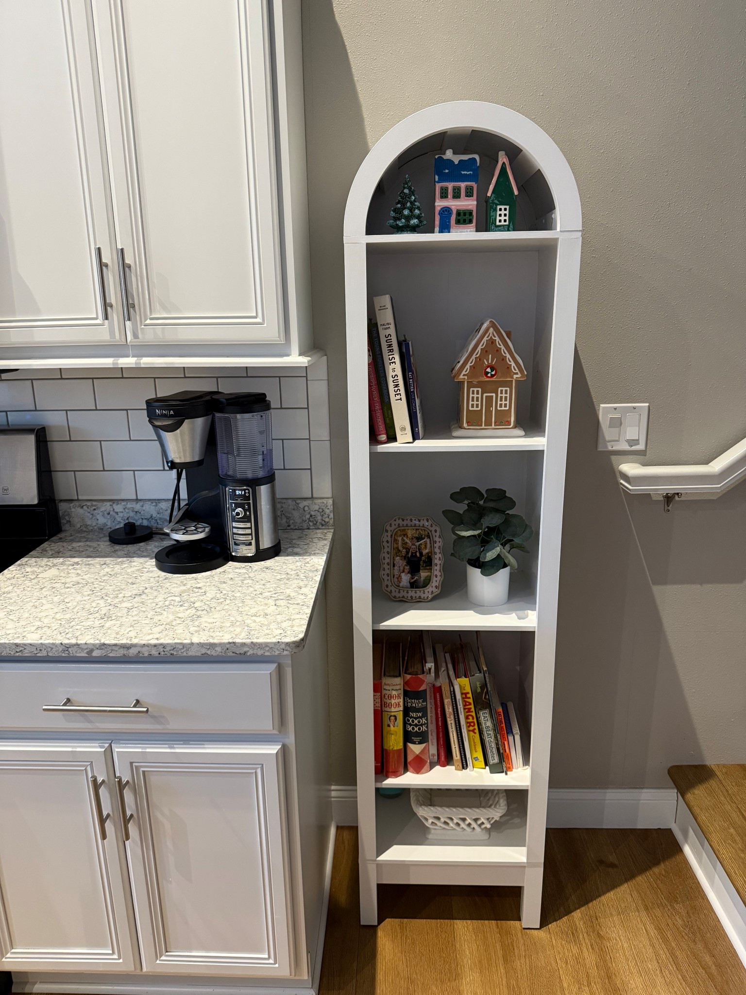 So happy with this arched bookcase. I did paint it to match kitchen cabinets as it was more antique white. Hoping by having my cookbooks out perhaps I’ll think to use them more and become a better cook! 

#LTKHome #LTKmomlife #LTKSaleAlert