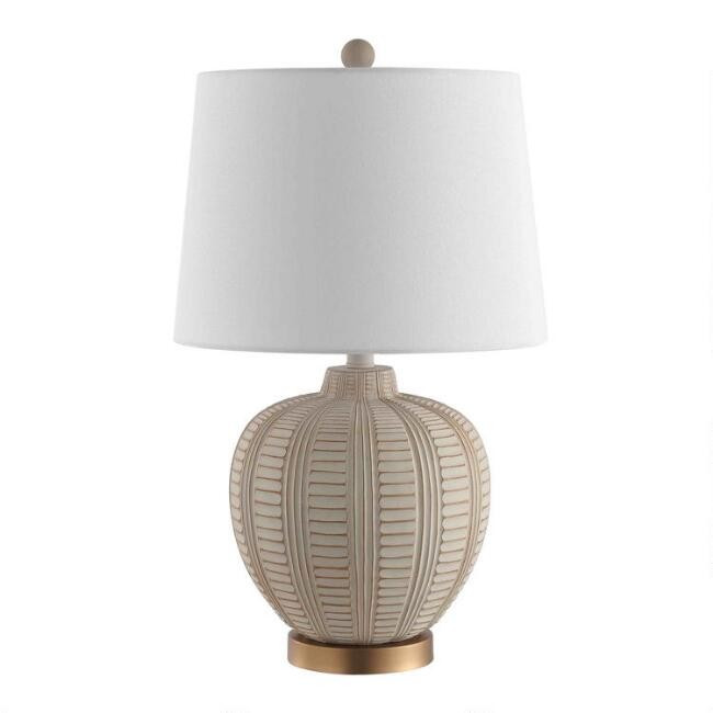 Cream and Rose Gold Marrla Table Lamp | World Market