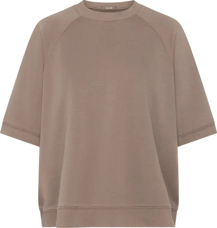 Elbow-Sleeve Cotton Blend French Terry Sweatshirt | Nordstrom