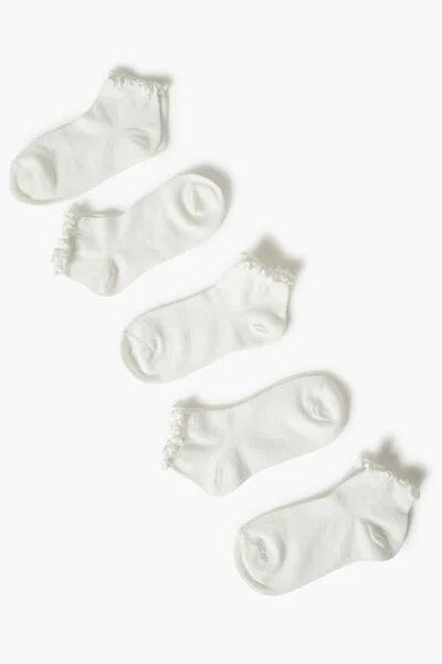Lettuce-Edge Ankle Socks Set - 5 pack | Forever 21 (US)