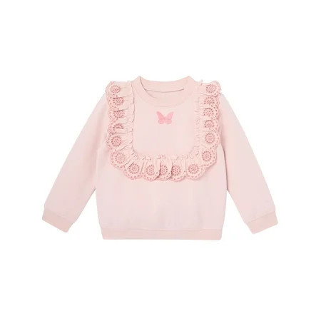 Modern Moments Toddler Girl Glinda Wicked Eyelet Ruffle Sweatshirt, Sizes 12 Months - 5T | Walmart (US)