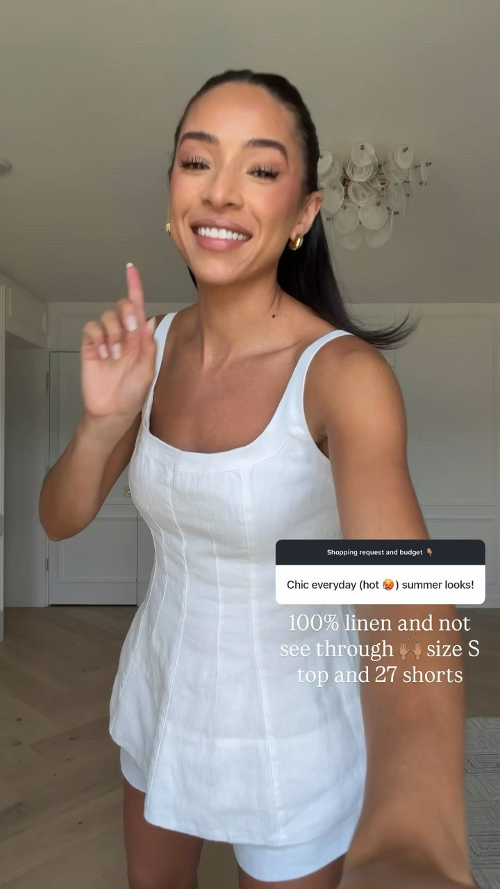 The perfect summer outfit! These pieces are 100% linen and not see through! Wearing size S linen top and size 27 linen shorts 🤍


summer outfit, vacation outfits, dinner outfit, date night outfits, lunch outfit, casual outfit, resortwear

#LTKSeasonal #LTKSaleAlert