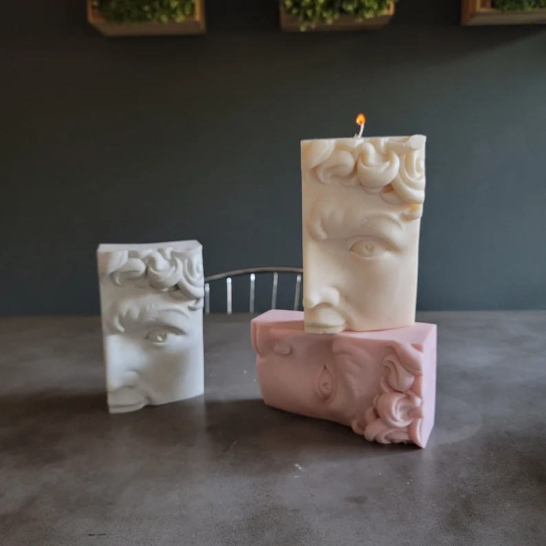 Large David Half Face Candle/art Candle/sculpture Candle | Etsy | Etsy (US)