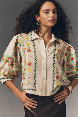 Hope for Flowers by Tracy Reese Tuck Sleeve Buttondown Shirt | Anthropologie (US)