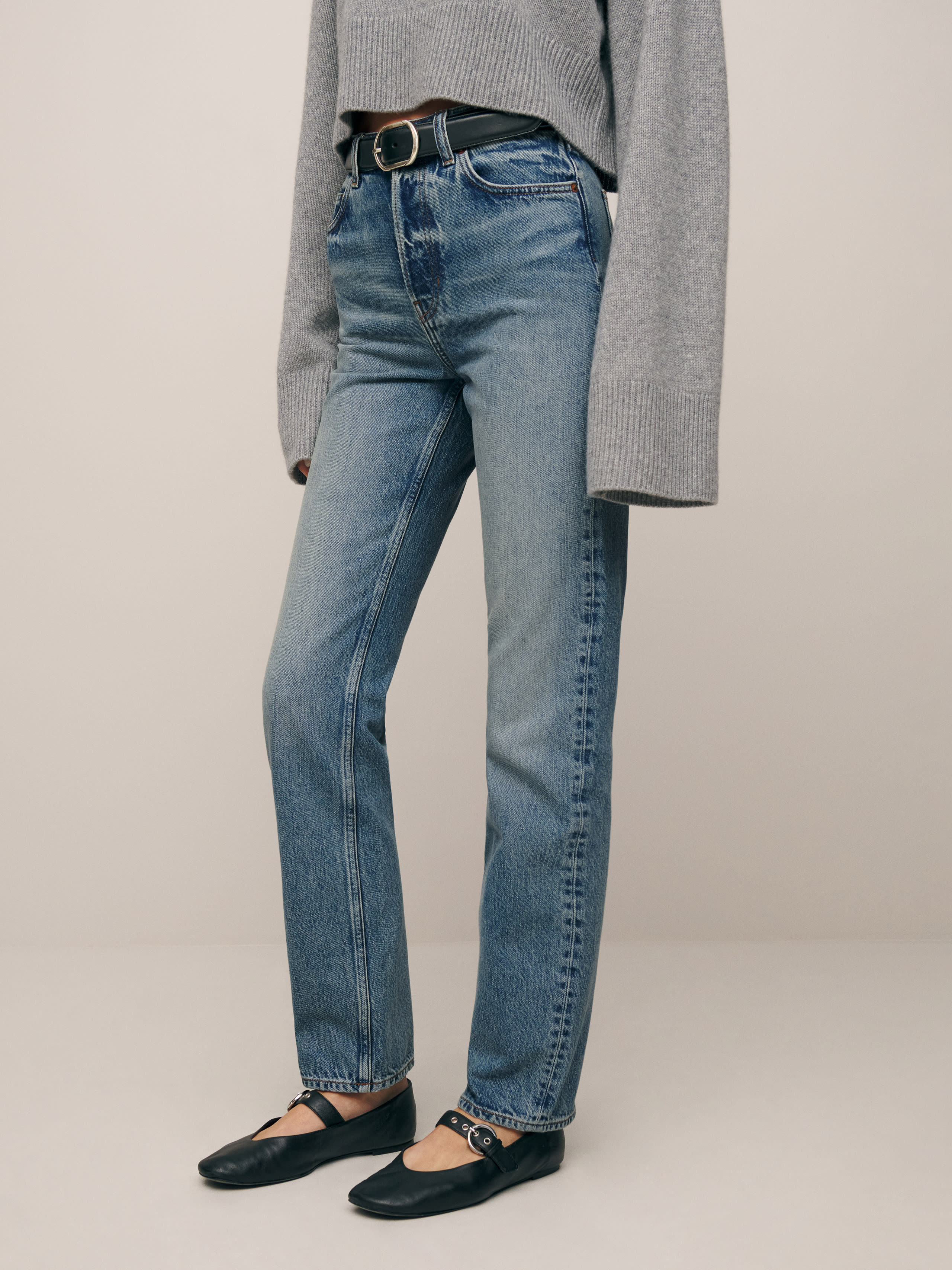 Cynthia High Rise Straight Jeans | Reformation (Global)