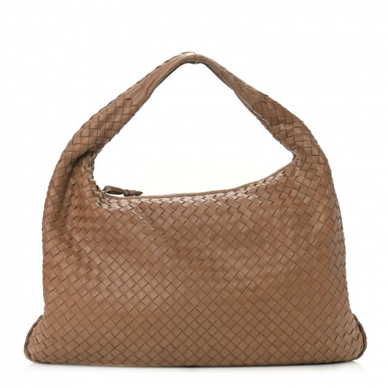 BOTTEGA VENETA Nappa Intrecciato Large Veneta Hobo Noce | FASHIONPHILE (US)