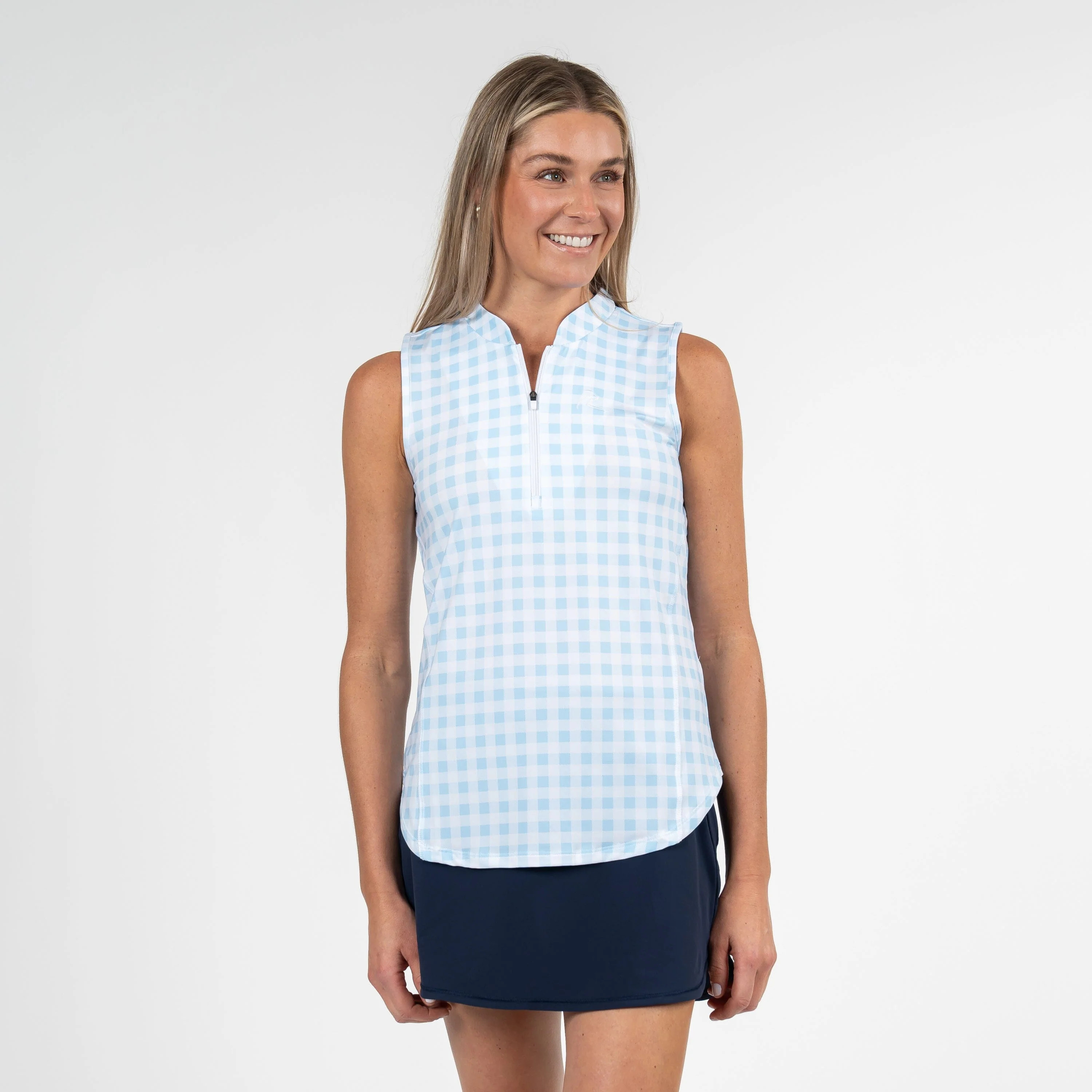 Martina Gingham Sleeveless Zip | RHOBACK