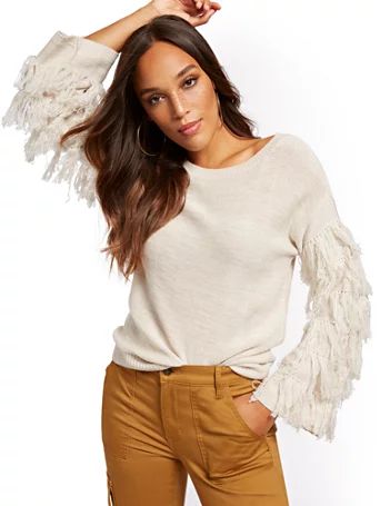 fringed boatneck sweater | New York & Company