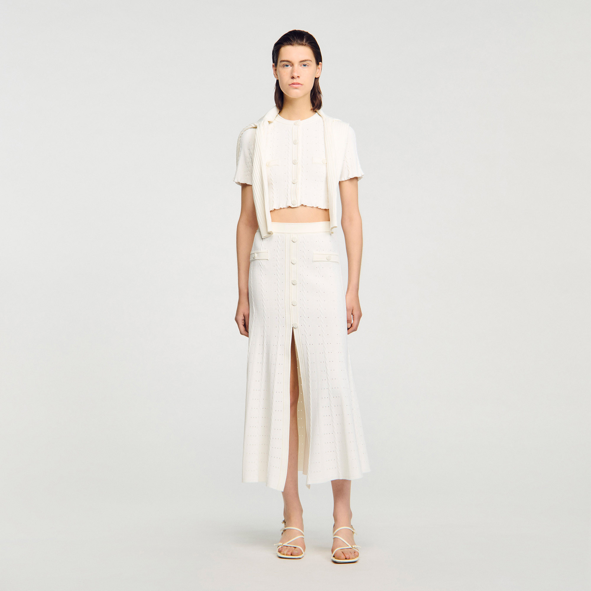 Pointelle knit midi skirt | Sandro US | Sandro-Paris US