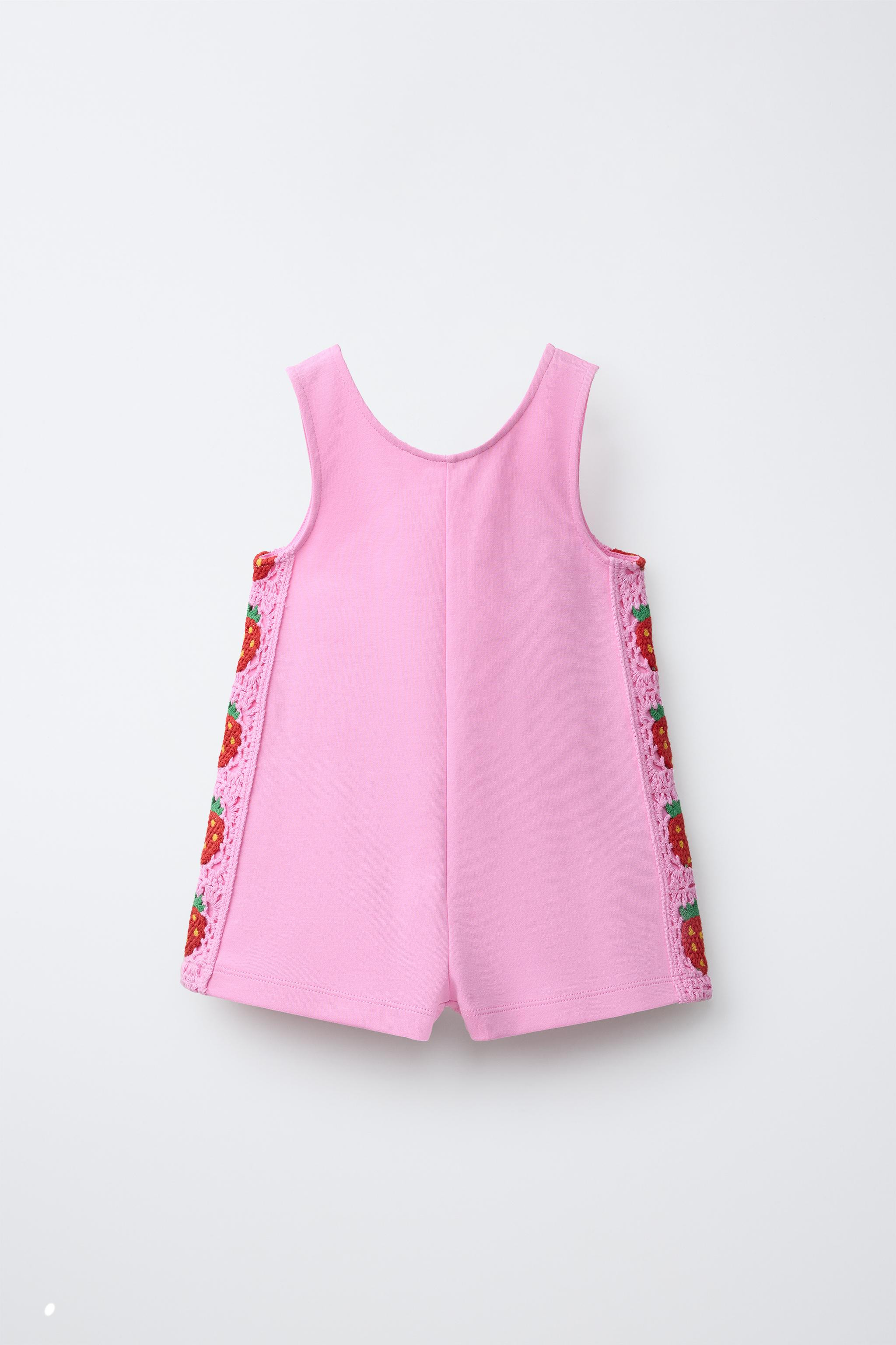 CROCHETED FLORAL KNIT SHORT JUMPSUIT | Zara US