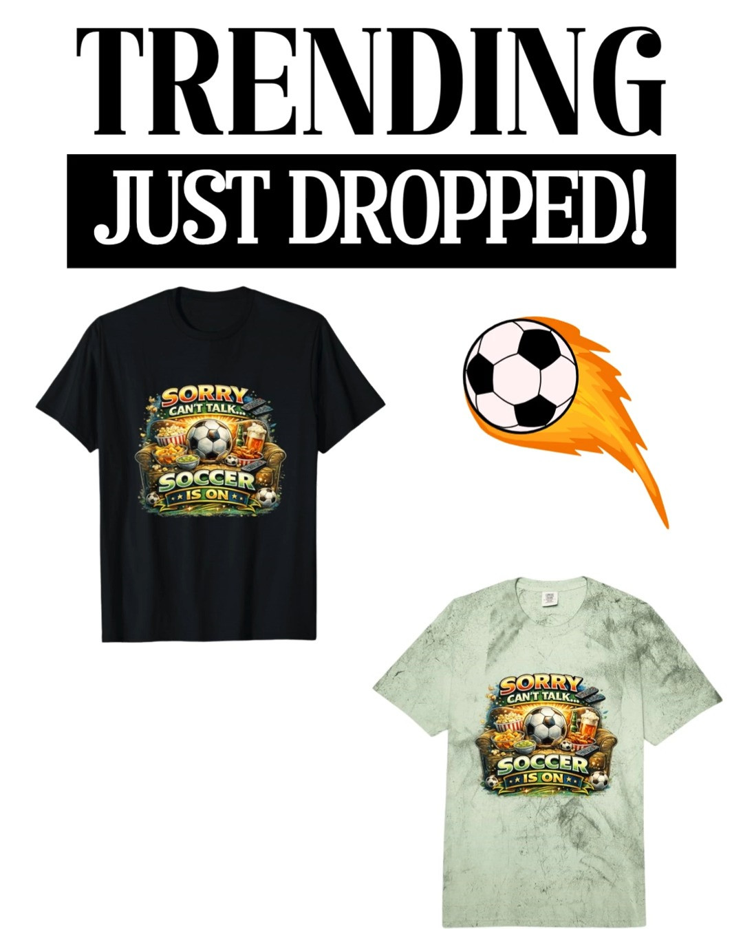 Just dropped and I’m obsessed ⚽🔥 This funny “Sorry Can’t Talk Soccer Is On” design is PERFECT for game days, watch parties, and all summer soccer vibes. Comfy, eye-catching, and guaranteed to get laughs while you stay locked into every match 🙌🍿

#LTKSeasonal #LTKStyle #LTKFinds #LTKMens #LTKSummer 

 #LTKSeasonal #LTKActive #LTKMens