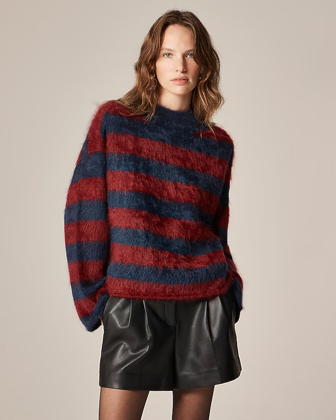 Brushed cashmere 2025 Rollneck™ sweater in stripe | J. Crew US