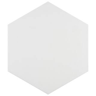 Merola Tile Apini Hex Matte White 9-1/8 in. x 10-1/2 in. Porcelain Floor and Wall Tile (7.14 sq. ... | The Home Depot